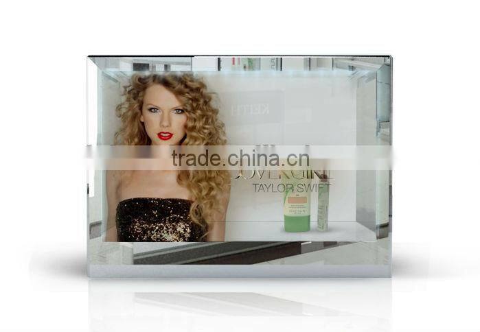 Richtech transparent LCD glass display cabinet with video advertising