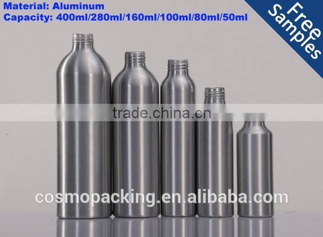 140ml cylinder black aluminum essential olive oil bottle with lid pump