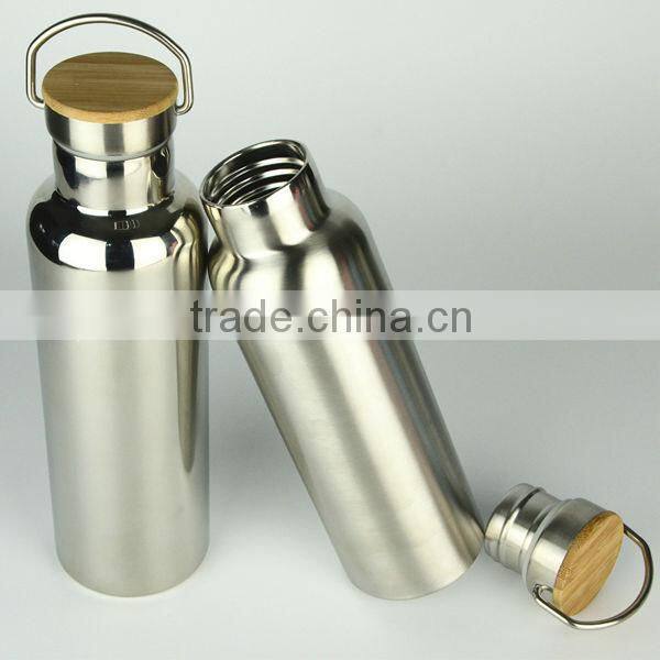 Portable single wall stainless steel sports bottle with wide mouth