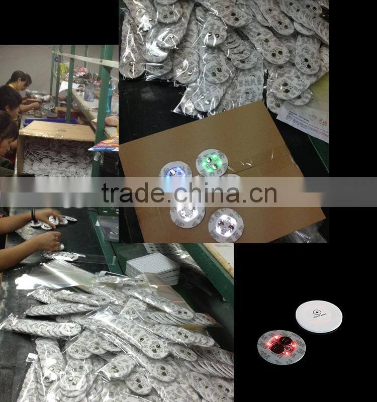 Floral Supplies Battery Operated Hot sale Items Glow In The Dark Logo CustomHigh Quality Pvc Coaster,led coaster