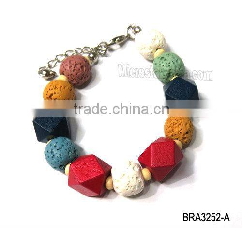 Braided handmade lava stone bracelet