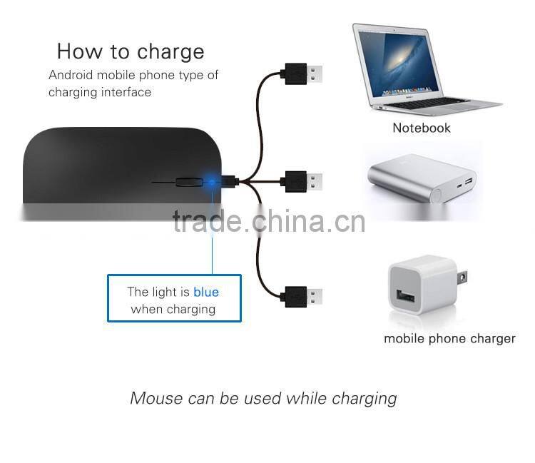 Ultra slim 2.4g rechargeable advanced wireless optical mouse for computer