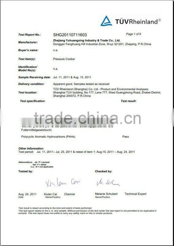 Non -electric Pressure Cooker Stainless Steel Inner Pot