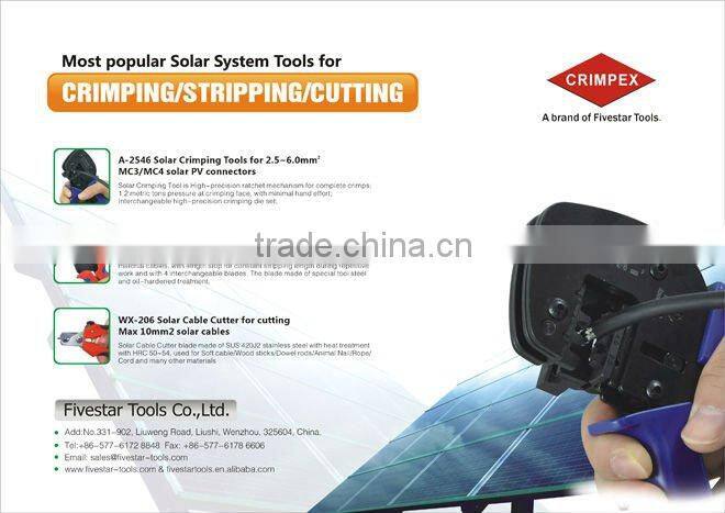 A2546 Solar Crimping Tool Kits(MC3/MC4 Crimper Sets) for MC3/MC4 PV cables with Stripping and Cutting