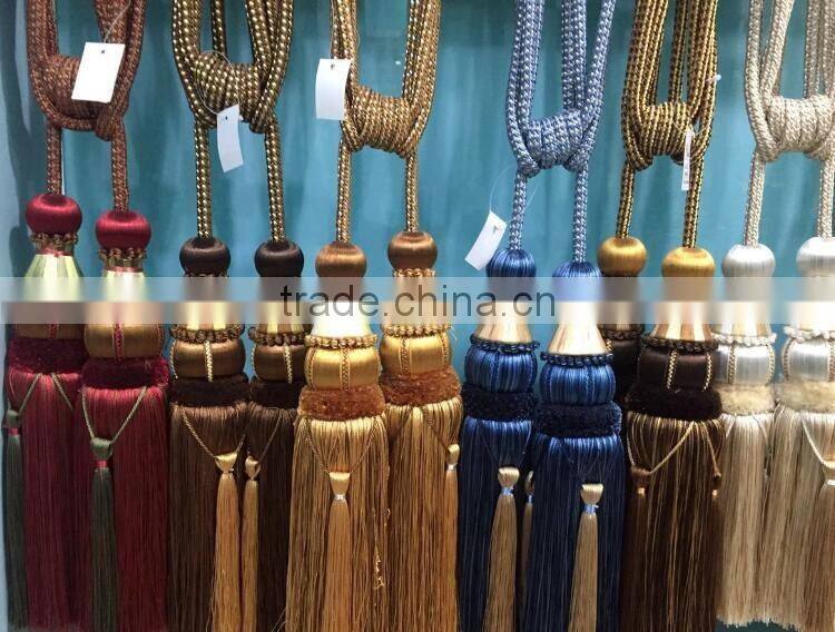Home decor curtain accessories rayon material tieback tassel trims for curtains
