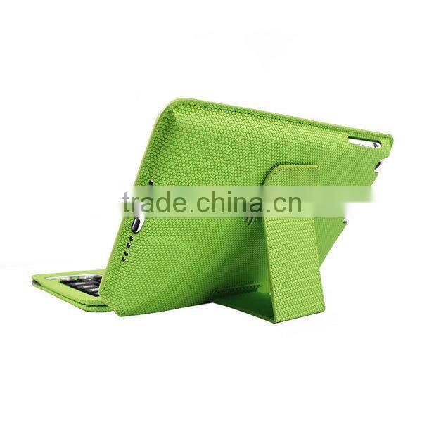 For ipad mini leather case bluetooth keyboard with supporter