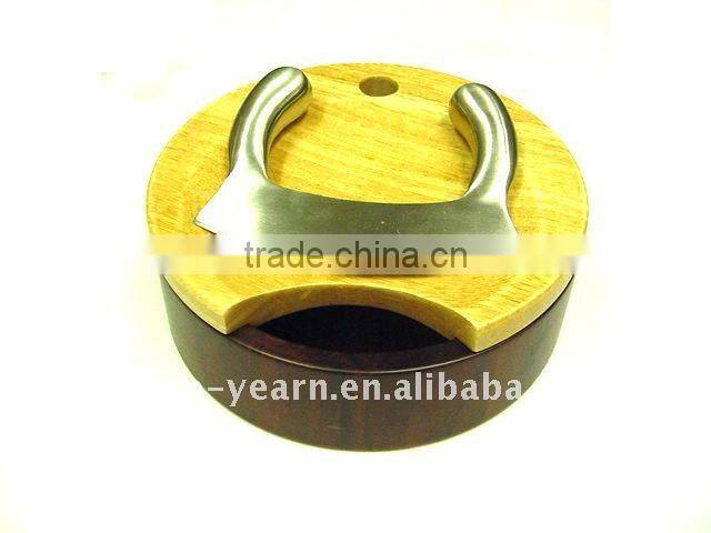 Rubber Wood Cheese Board with Cheese Knives