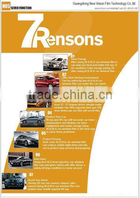 High quality car exterior accessories UV blocking adhesive static cling window film