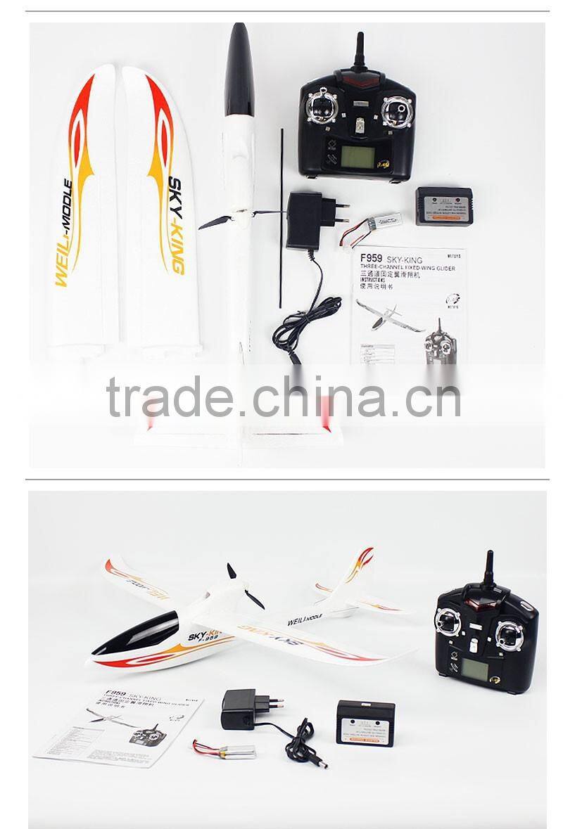 Wltoys F959 Sky King 3CH RC Airplane Push-speed glider Fixed Wing Plane RTF VS WLtoys F929 F939 F949