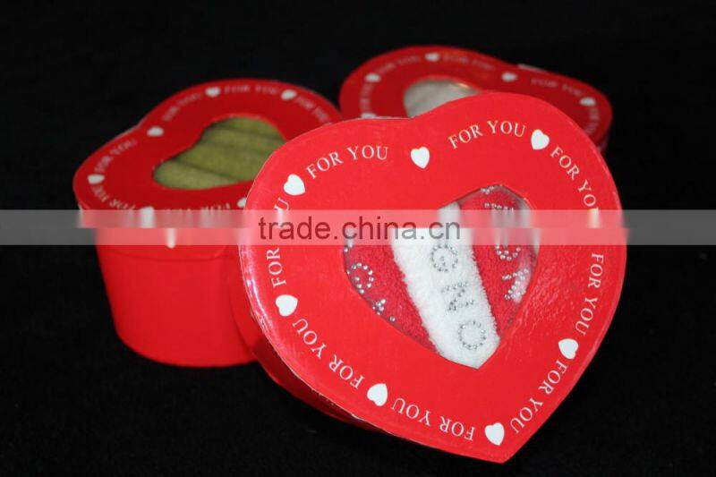 2015 Popular NEW ITEM gift Towel with heart basket towel as gift
