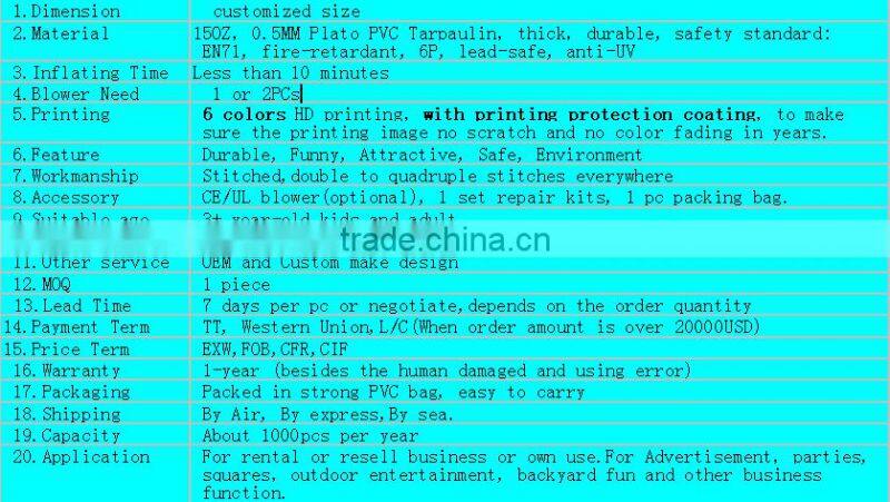 SUNJOY 2016 new designed paintball obstacle, inflatable obstacle game, inflatable obstacle toy for sale