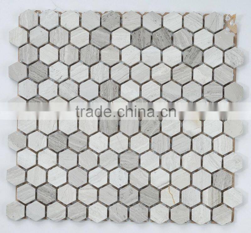 2016 hot selling small hexagon chips pattern mosaic