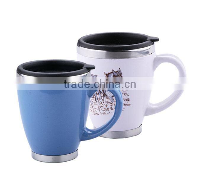 hotsale promotion stainless ceramic mugs
