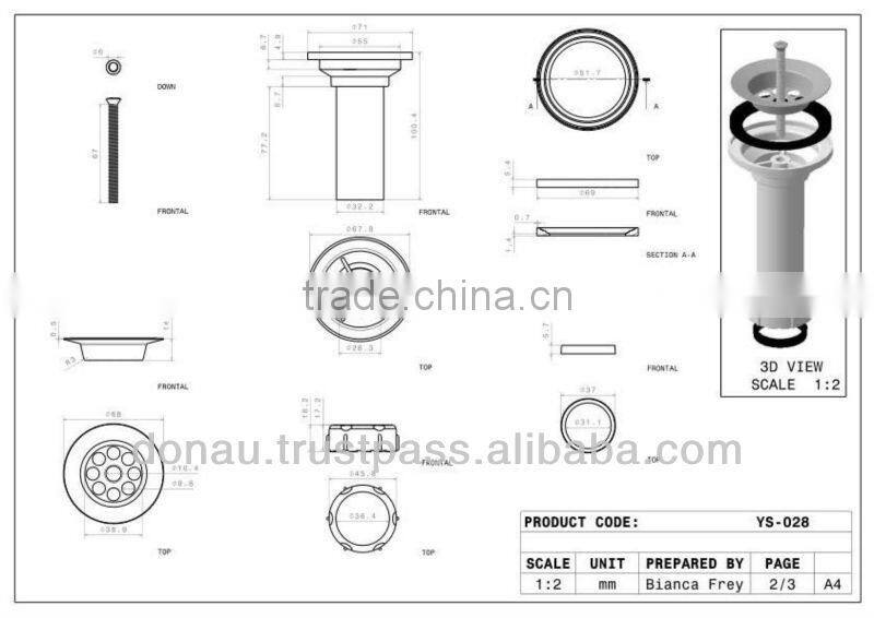 Luxury Siphon for Washbasins with Washer Hose 32 mm (YP028)