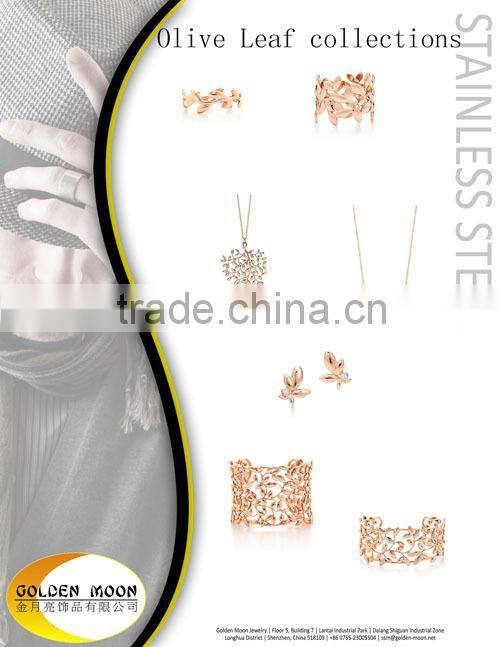 stainless steel newest style for olive leaf design bracelet