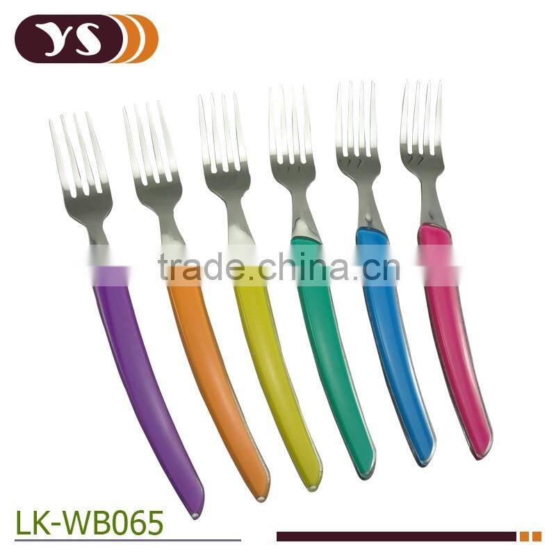 6pcs plastic handle steak fork set