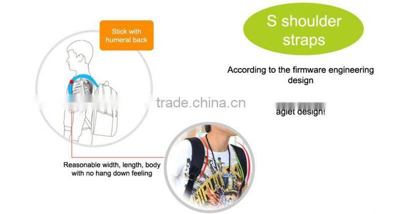 BUBM New arrived black custom nylon removable backpack laptop bags for 15inch