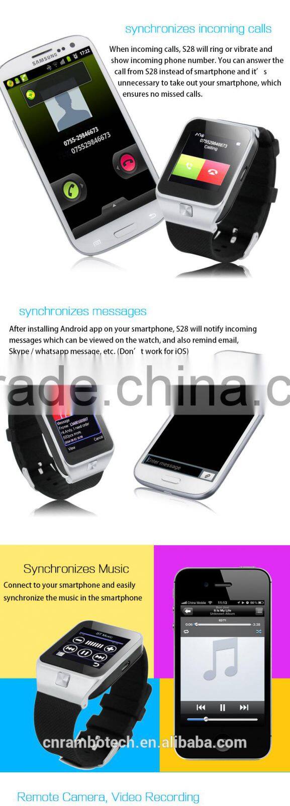 New style design wireless bluetooth wrist watch from China