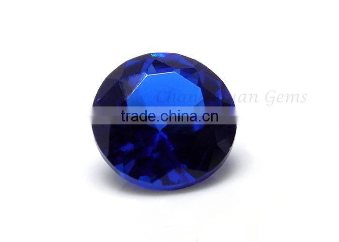 Dark blue color round shape synthetic spinel