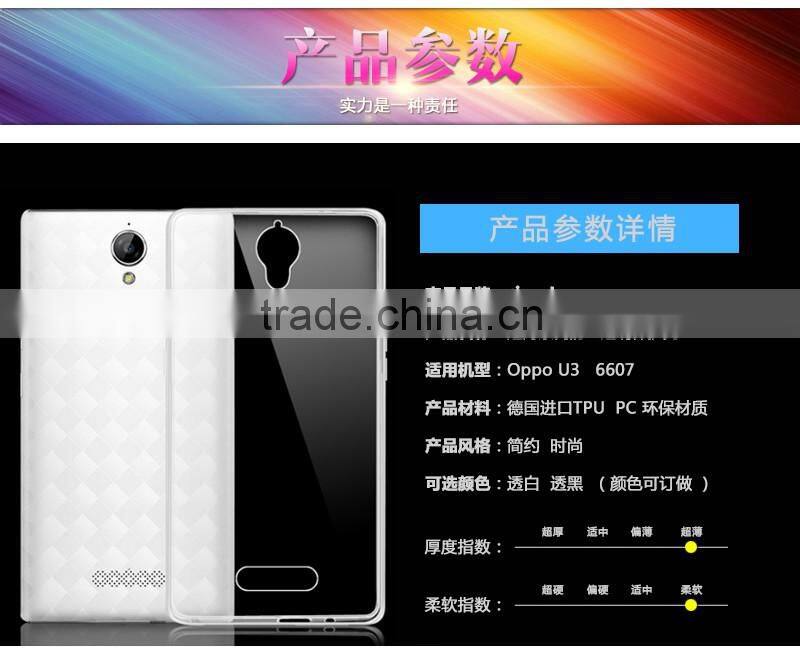 For oppo U3 6607 Ultra Thin Clear Transparent Soft TPU phone cases