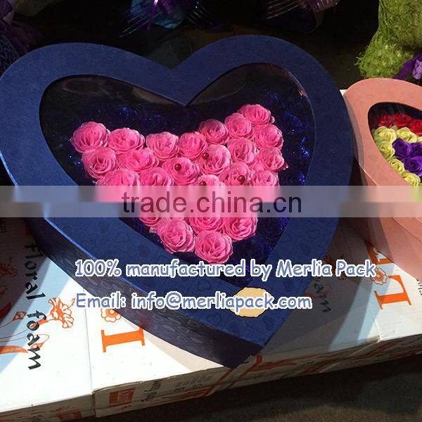Romantic Rose Soap Flower Heart Shaped Box Bathing Rose Bud Flower Soap Petal Box