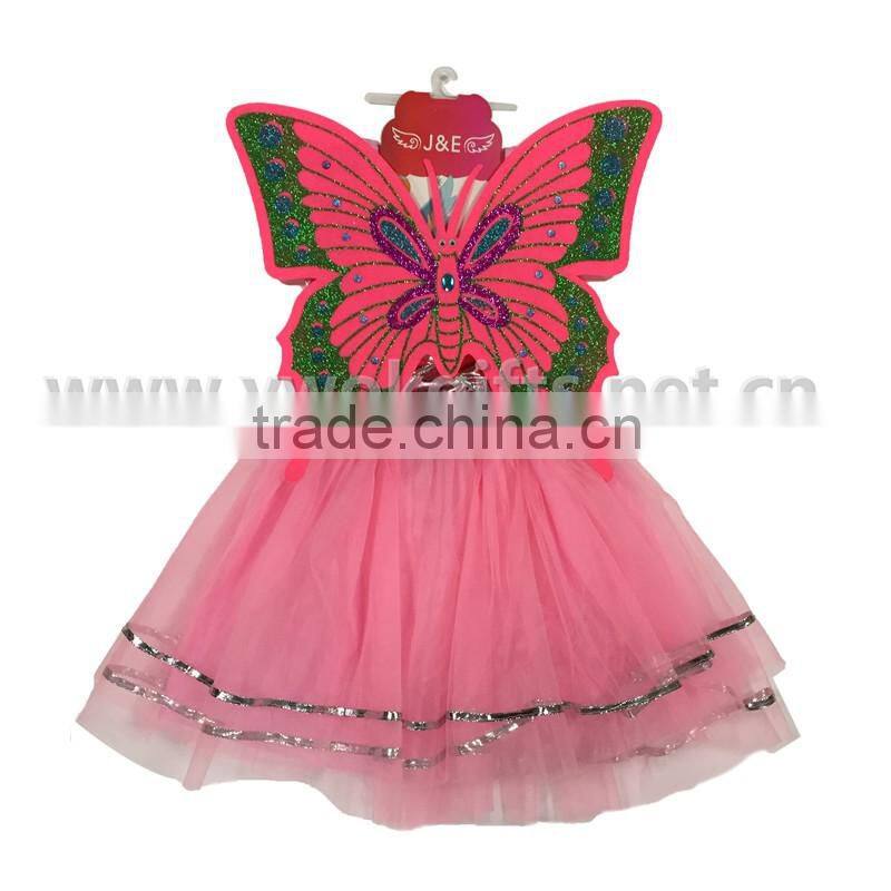Tinkerbell Tutu Red Butterfly Childs Fairy Costume Wing Wand Set