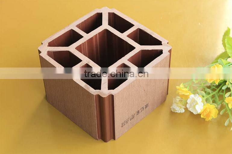 wpc square green timber, louver blade, wpc hollow timber for outdoor PE project