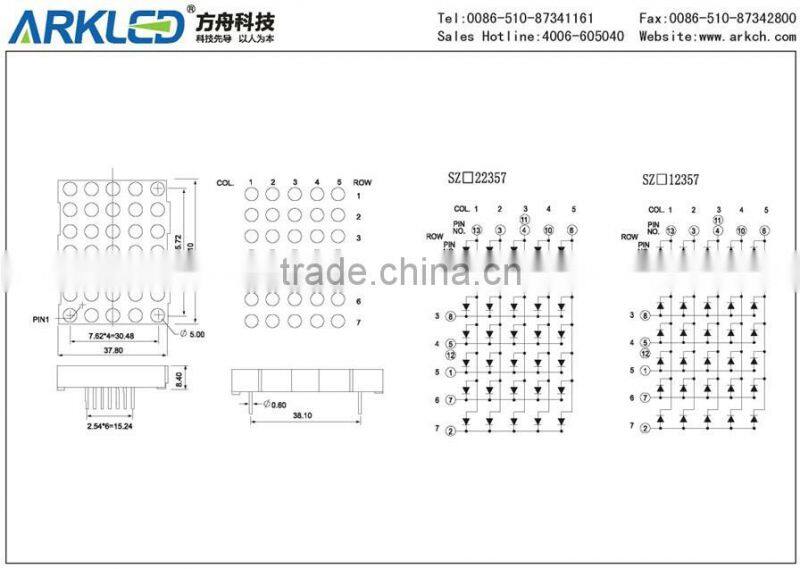 outdoor scrolling 2.3 inch elevator 5*7 dot matrix led display,ARKLED