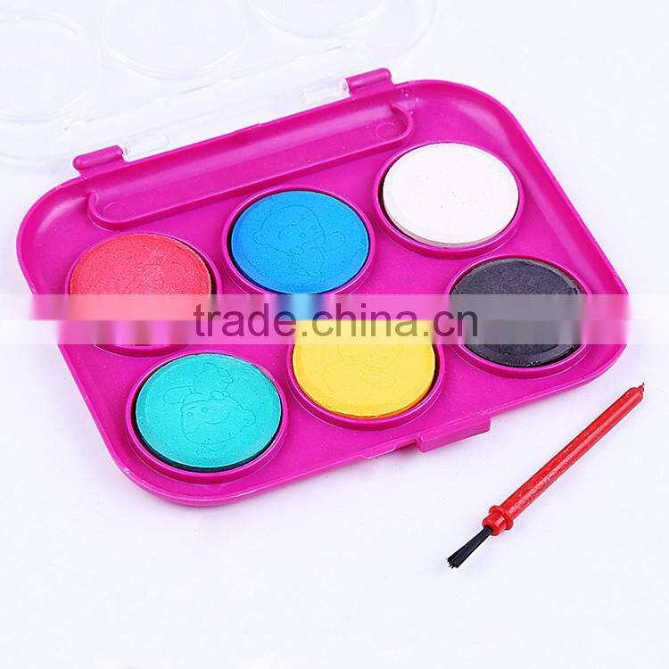 Cheap Price Wholesale 24mm*0.5mm 6Color Solid Watercolor Cake, School Stationery Watercolor Painting