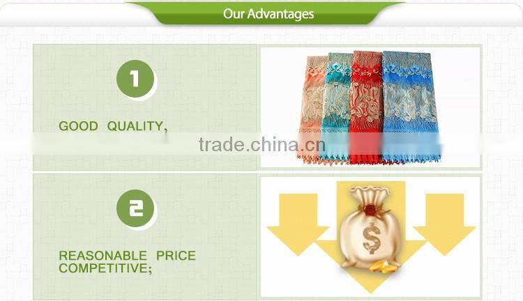 Unique design african wax prints fabric 6 yards with african guipure lace fabric NNL-001