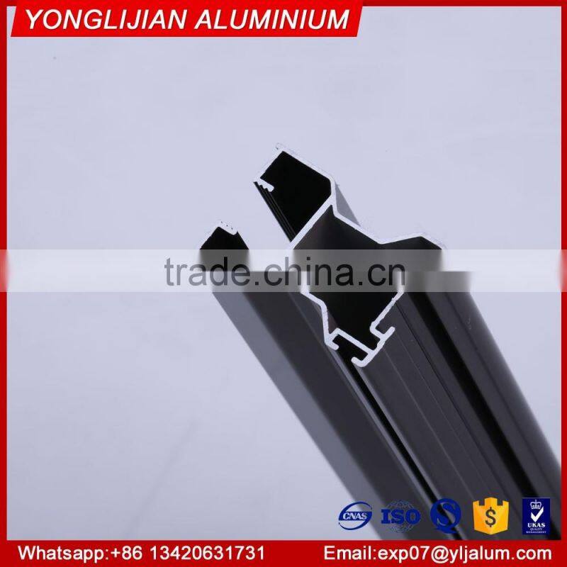 Polished silver wardrobe aluminum profiles