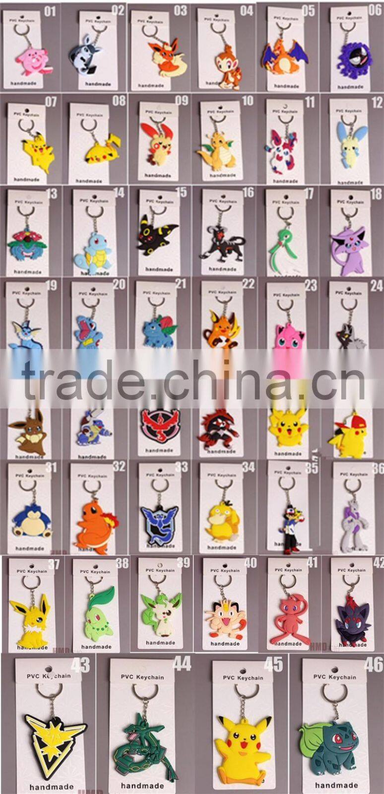 Cartoon Pokeball figures pvc keychains for Promotion