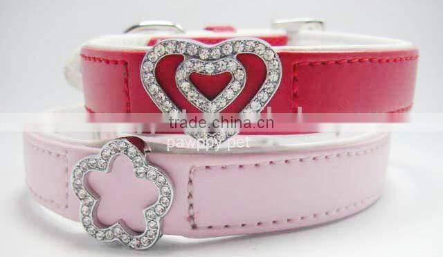 Genuine Real Leather Slide letter Dog collar PP-064