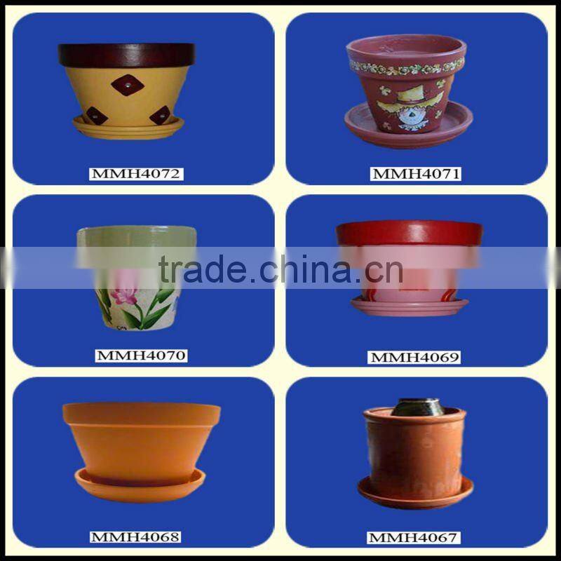 Hand painted terracotta pot tray