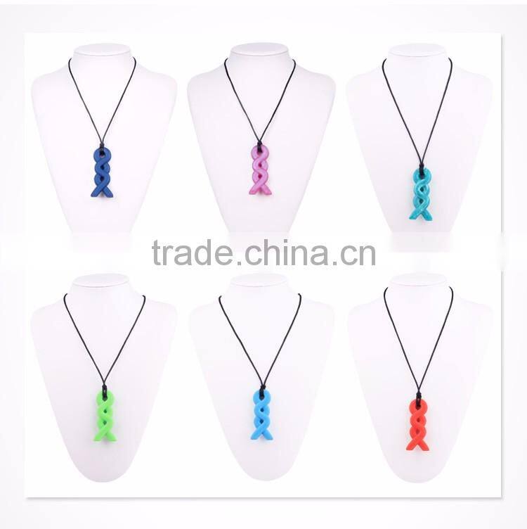 2017 fashion silicone twist pendant jewelry