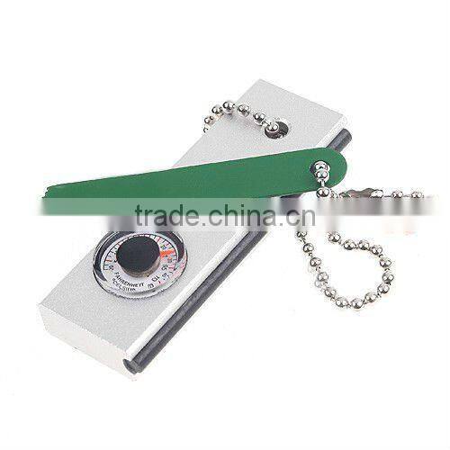 3-in-1 Outdoor Survival Tool Flint Stone Fire Maker + Compass + Thermometer