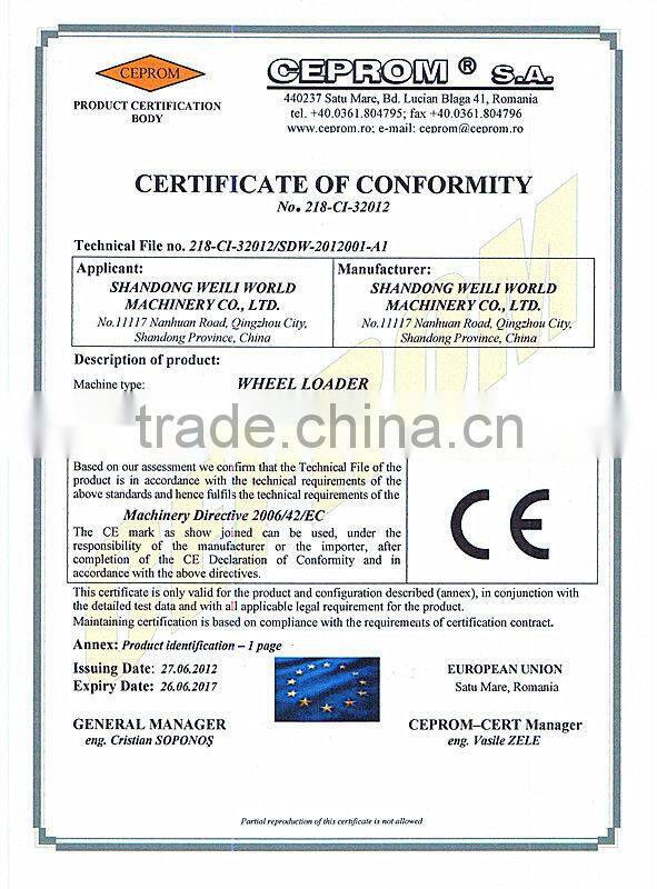 wheel loader 3 ton with ce