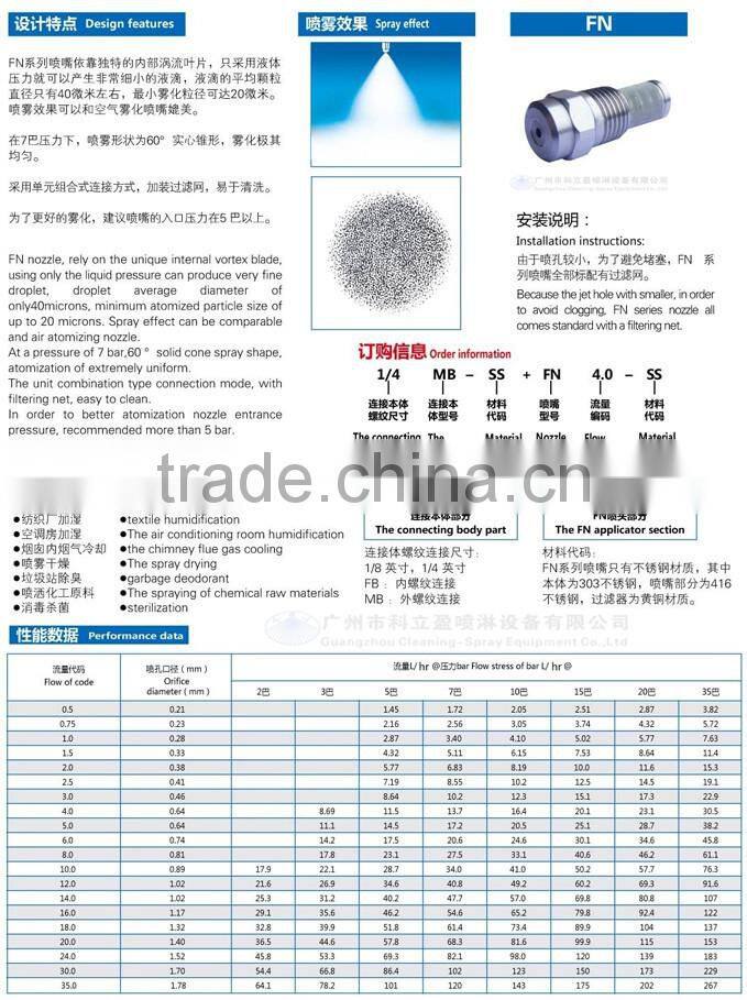 Superfine Atomizing Nozzle