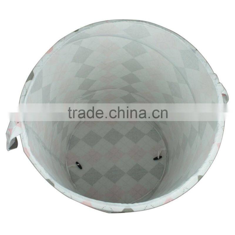 Canvas Laundry Hamper, Rhombic Pattern