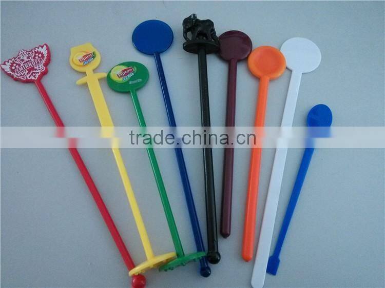 Taizhou Plastic PS L18 Round Head Cocktail Stirrer, Plastic Muddler