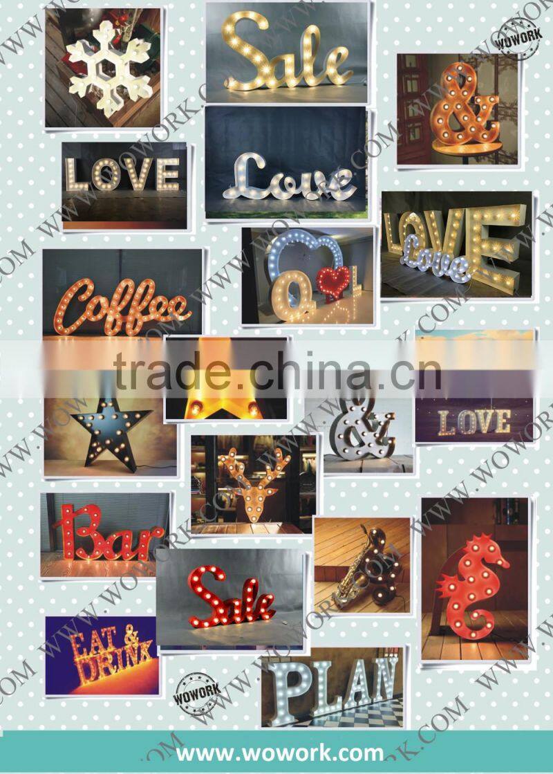 home decoration cinematic light box with letters
