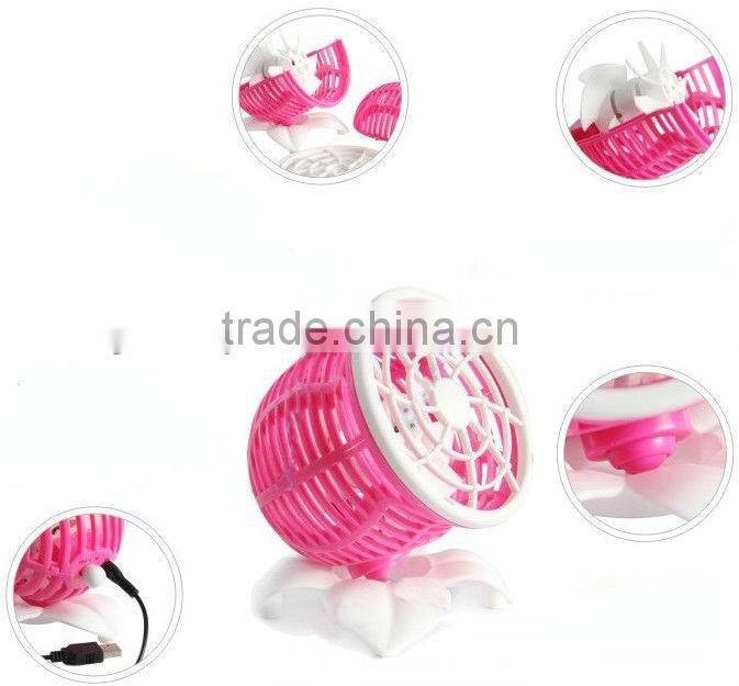 Supply Creative fashion double motor rotate 360 degrees USB fan