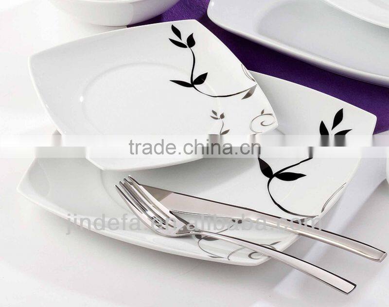 fine pocelain dinnerware with black design