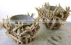 wood&glass garden decoration basket flowerpot 2013the latested product