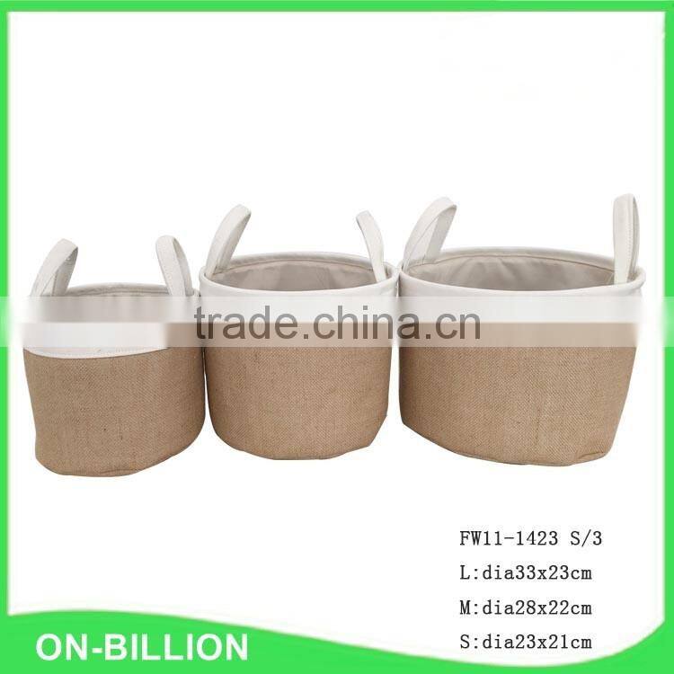 Wholesale household set 3 fabric storage basket for sundries