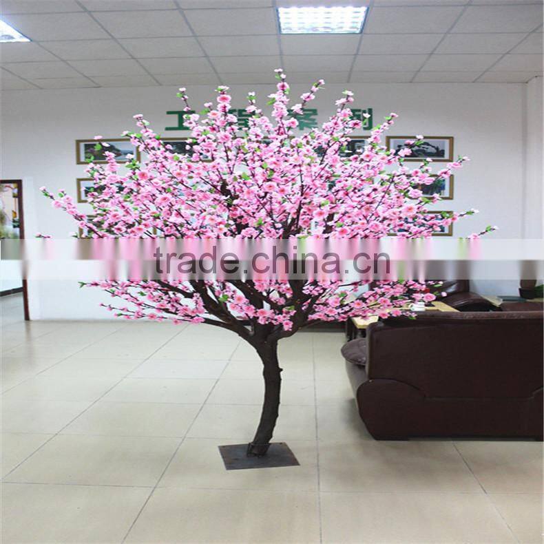 SJZJN 307 Mini Fake Pink Peach Tree for Home Decoration /Mini Bonsai Pink Peach Tree