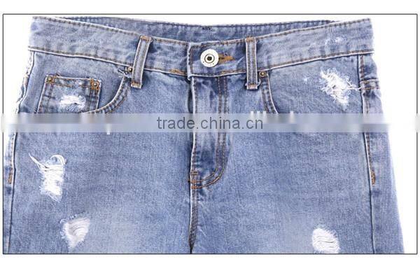 Women fifth denim pants summer short ripped jeans