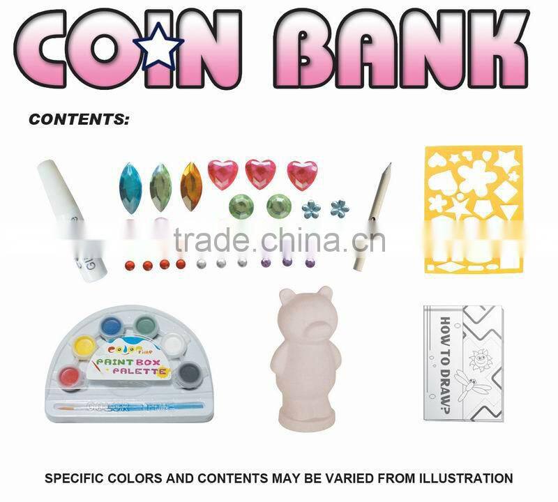 factory DIY Coloring Bear Shape Coin Bank