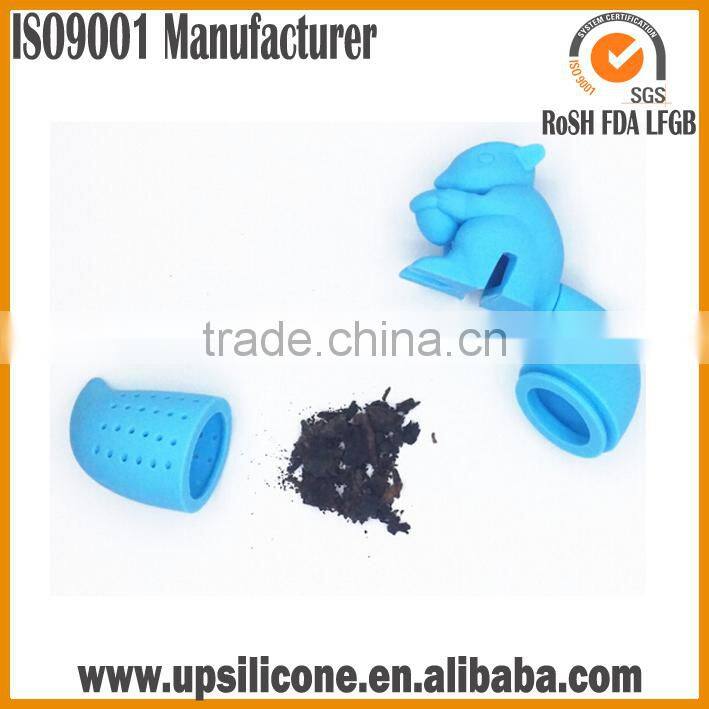 FDA Silicone Material Convenient Tea Strainer Cute Squirrel Filter Tea Infuser Accessories