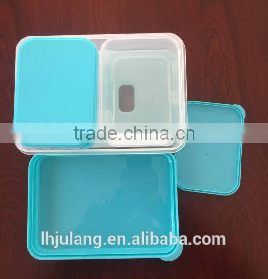 BPA FREE plastic lunch box with cooler pack / plastic lunch box with 4 parts